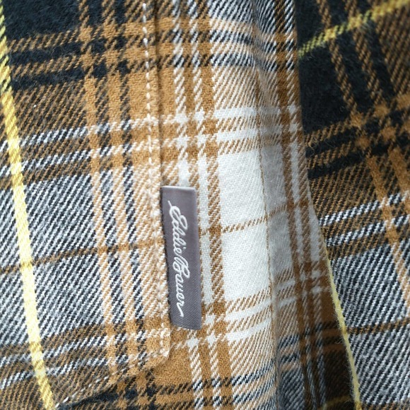 Eddie Bauer Men's Flannel Button-Down Shirt Multi Large Plaid Long Sleeve Cotton - Picture 4 of 13